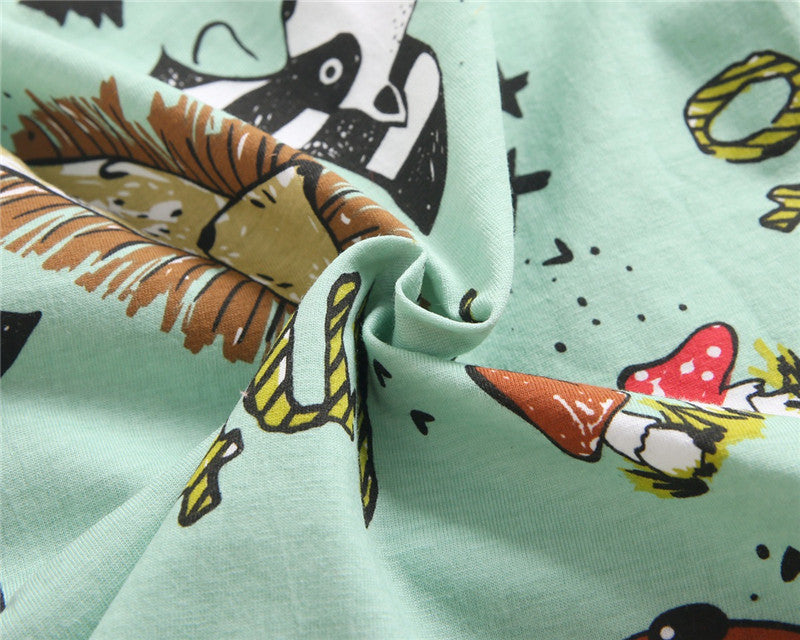 Cartoon Short-sleeved T-shirt Shorts Korean Children's Clothing