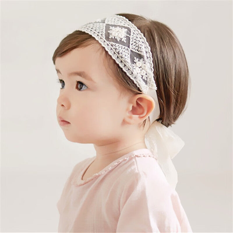 Baby Girls Cute Bow-knot Headband Soft Lace Floral Hairbands Newborn Infant Toddlers Kids Hair Accessories