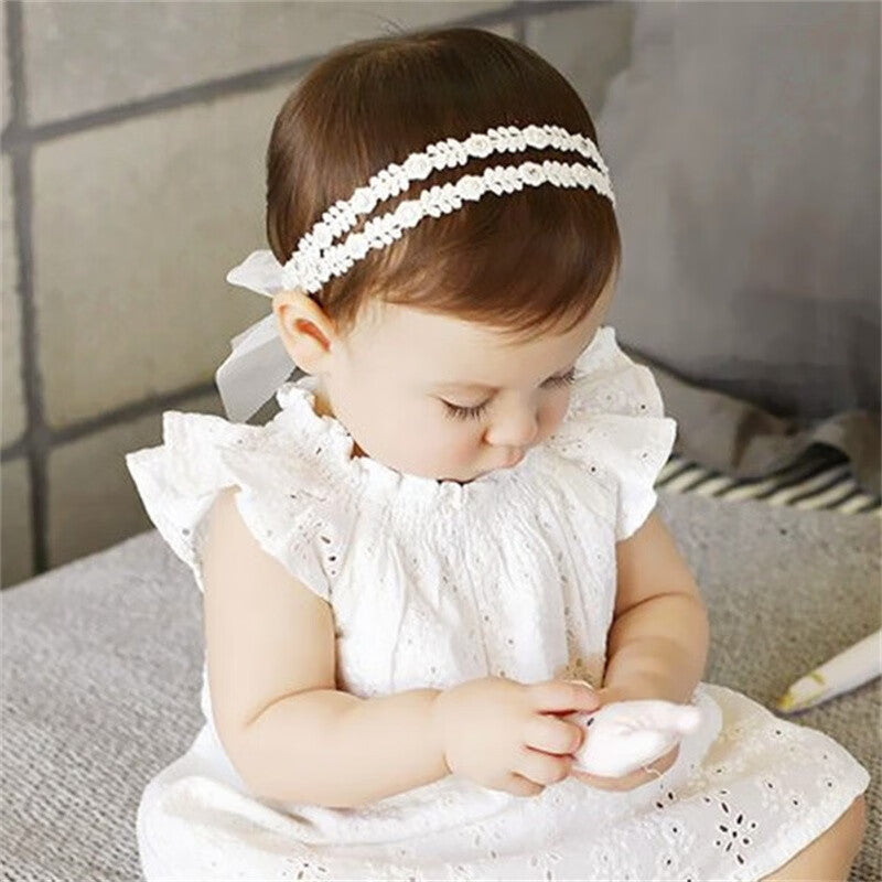 Baby Girls Cute Bow-knot Headband Soft Lace Floral Hairbands Newborn Infant Toddlers Kids Hair Accessories