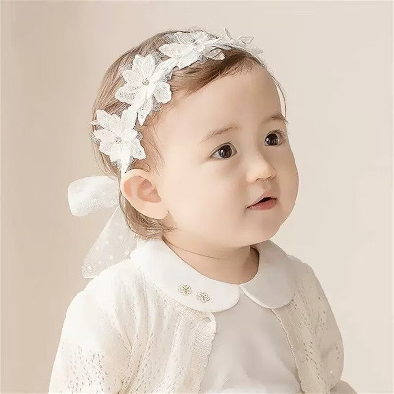 Baby Girls Cute Bow-knot Headband Soft Lace Floral Hairbands Newborn Infant Toddlers Kids Hair Accessories