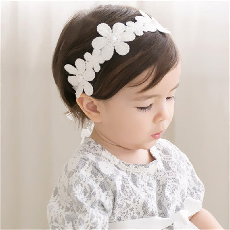 Baby Girls Cute Bow-knot Headband Soft Lace Floral Hairbands Newborn Infant Toddlers Kids Hair Accessories
